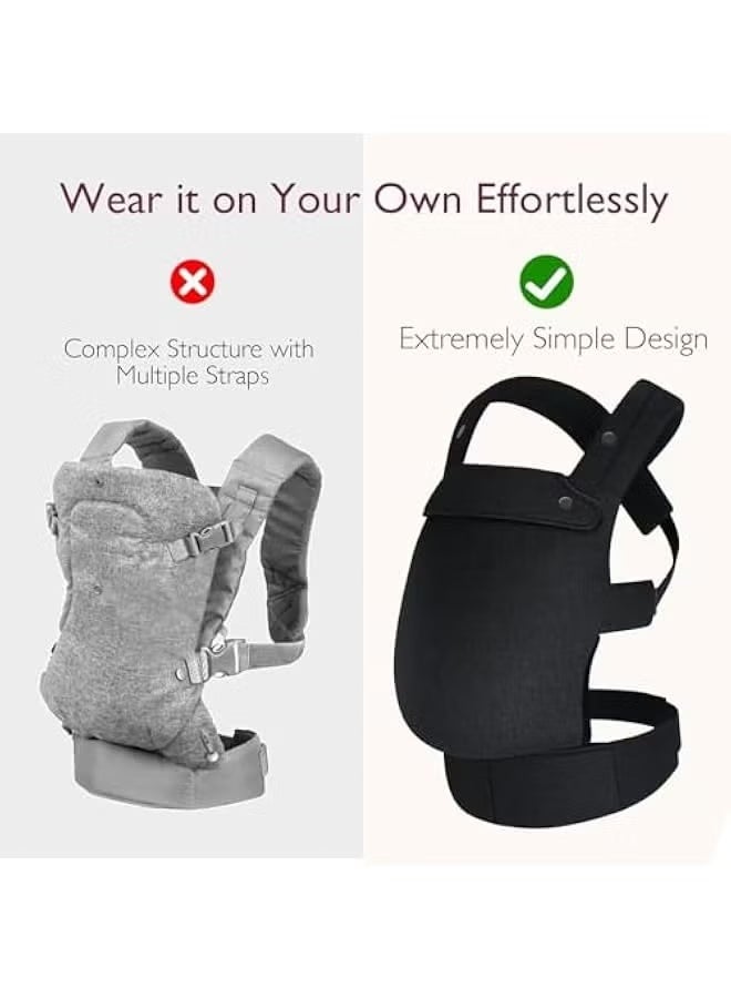 MIXDE Baby Carrier - Ergonomic, Cozy and Lightweight Carrier for 7-45lbs, Effortless to Put On, Ideal for Hands-Free Parenting, Enhanced Lumbar Support, Purehug for Infant to Toddler - Image 5